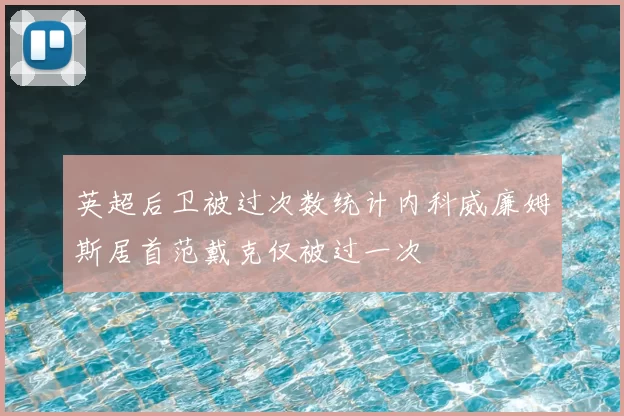 英超后卫被过次数统计内科威廉姆斯居首范戴克仅被过一次