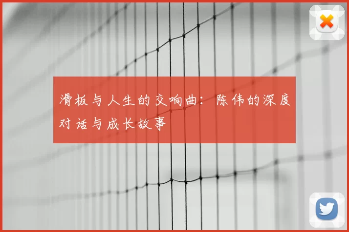 滑板与人生的交响曲：陈伟的深度对话与成长故事